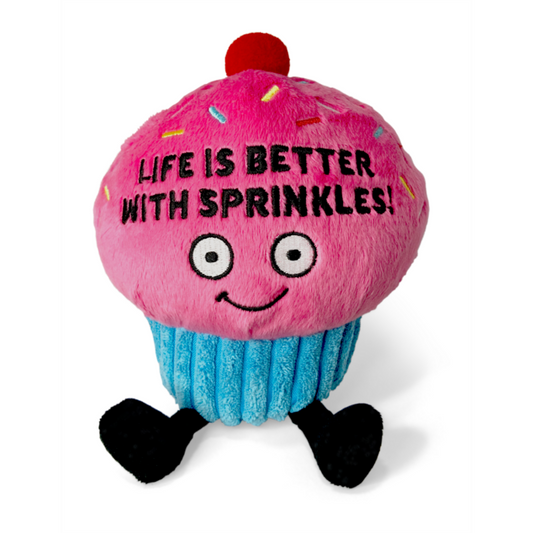 "Life is Better With Sprinkles" Plush Cupcake