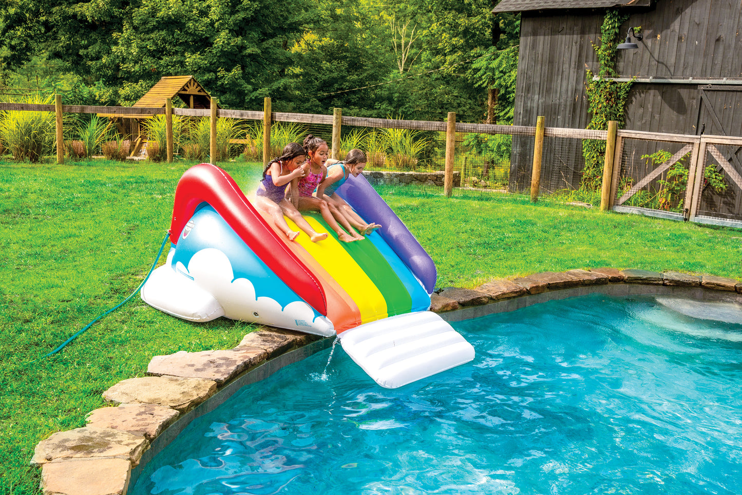 BigMouth Slide Down a Rainbow Pool Slide