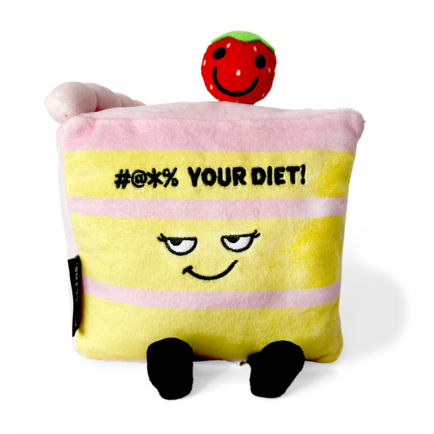 "#@*% Your Diet!" Plush Cake Slice