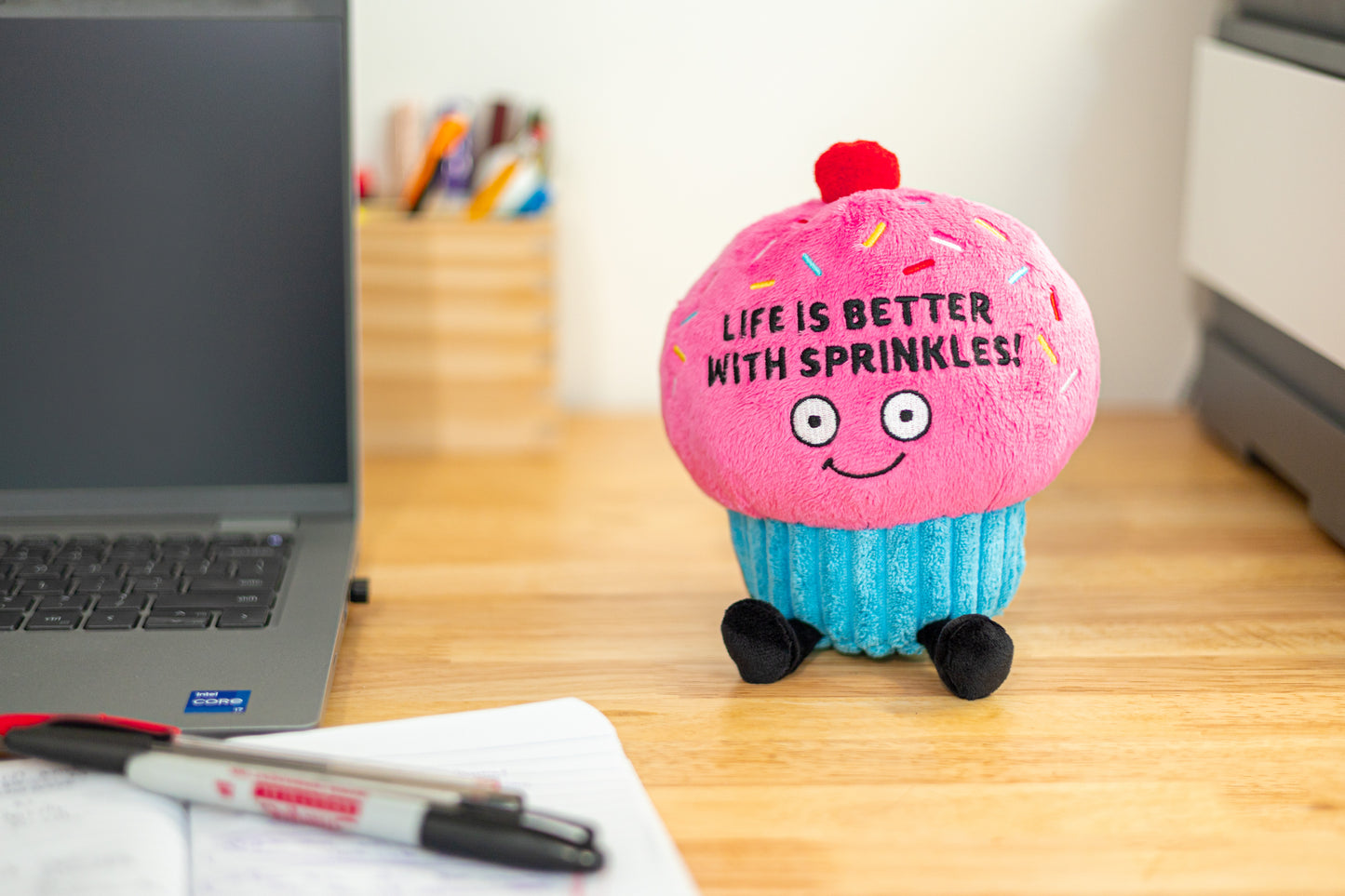 "Life is Better With Sprinkles" Plush Cupcake