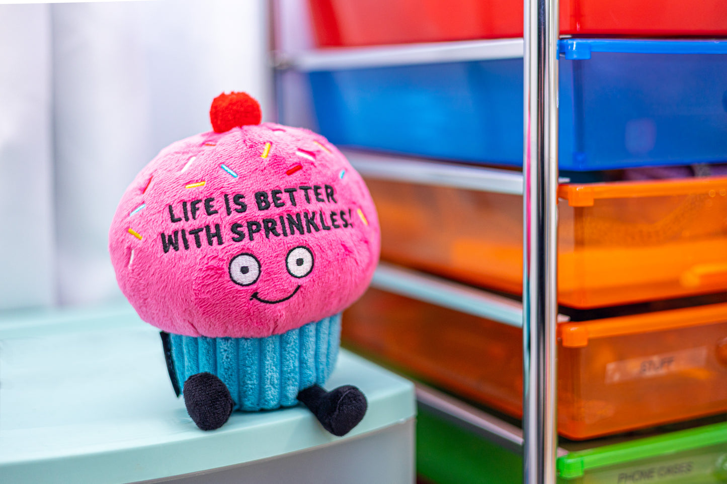 "Life is Better With Sprinkles" Plush Cupcake