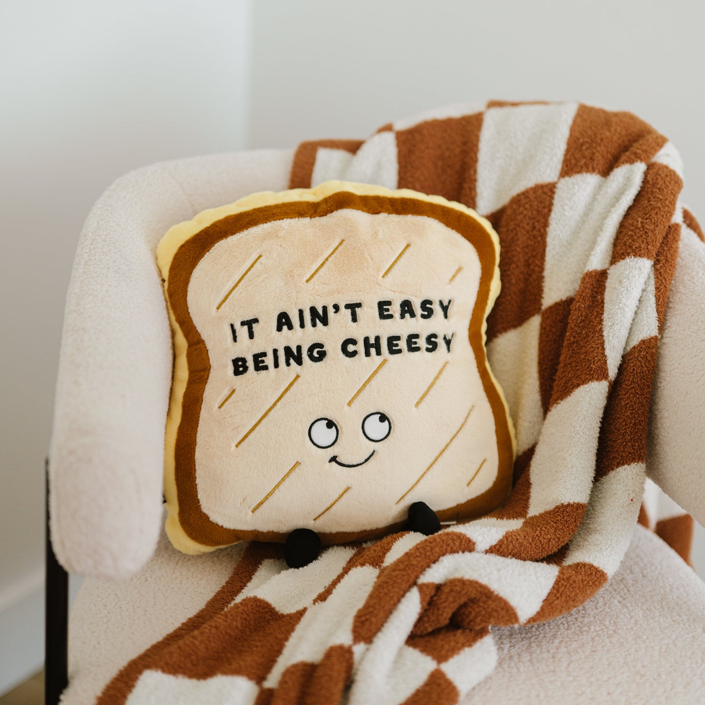 "It Ain't Easy Being Cheesy" Grilled Cheese Plush Pillow