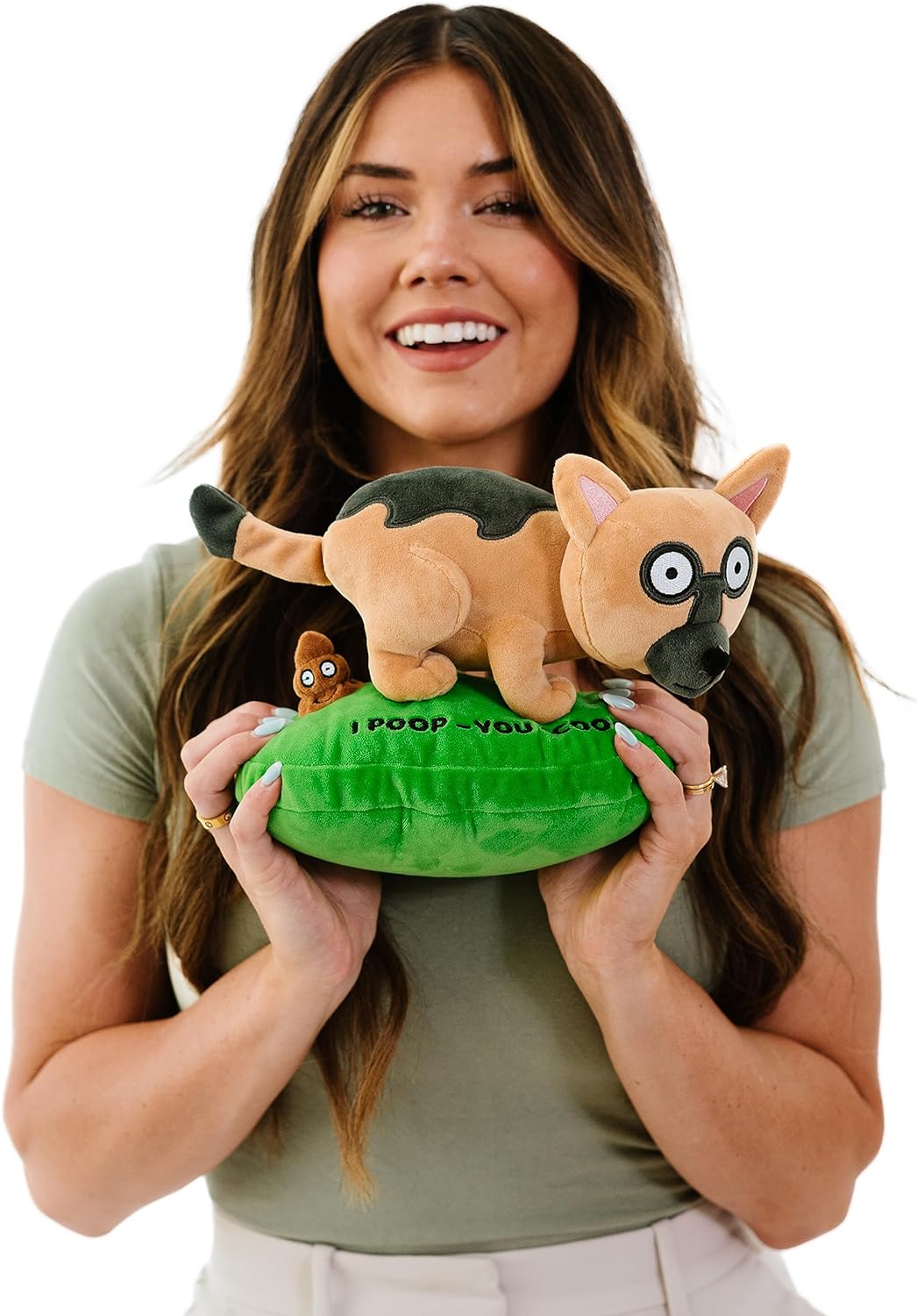 "I Poop, You Scoop" Pooping Dog Plushie