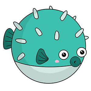 Mini Squishable Teal Pufferfish