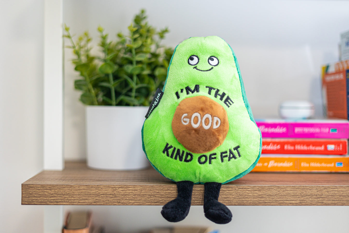 "I'm The Good Kind Of Fat" Plush Avocado