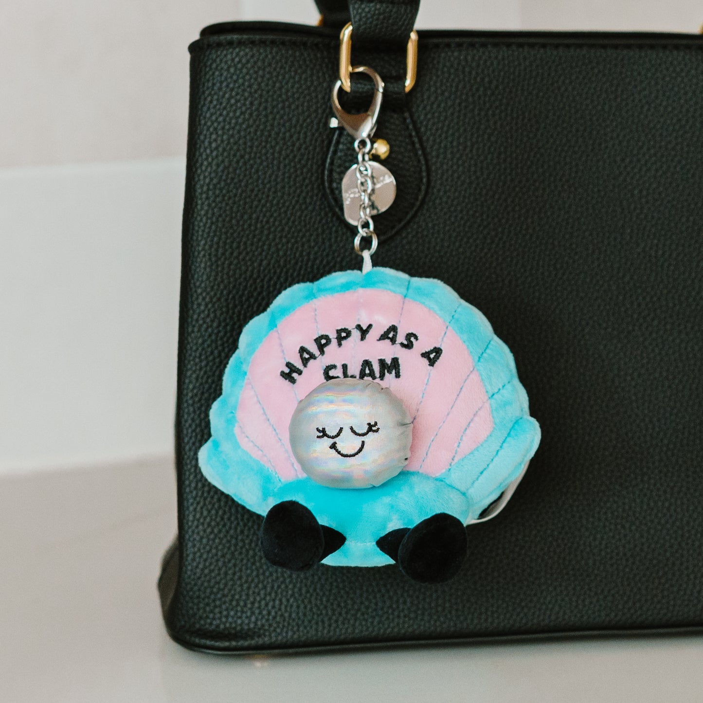 "Happy as a Clam" Clam Plush Bag Charm