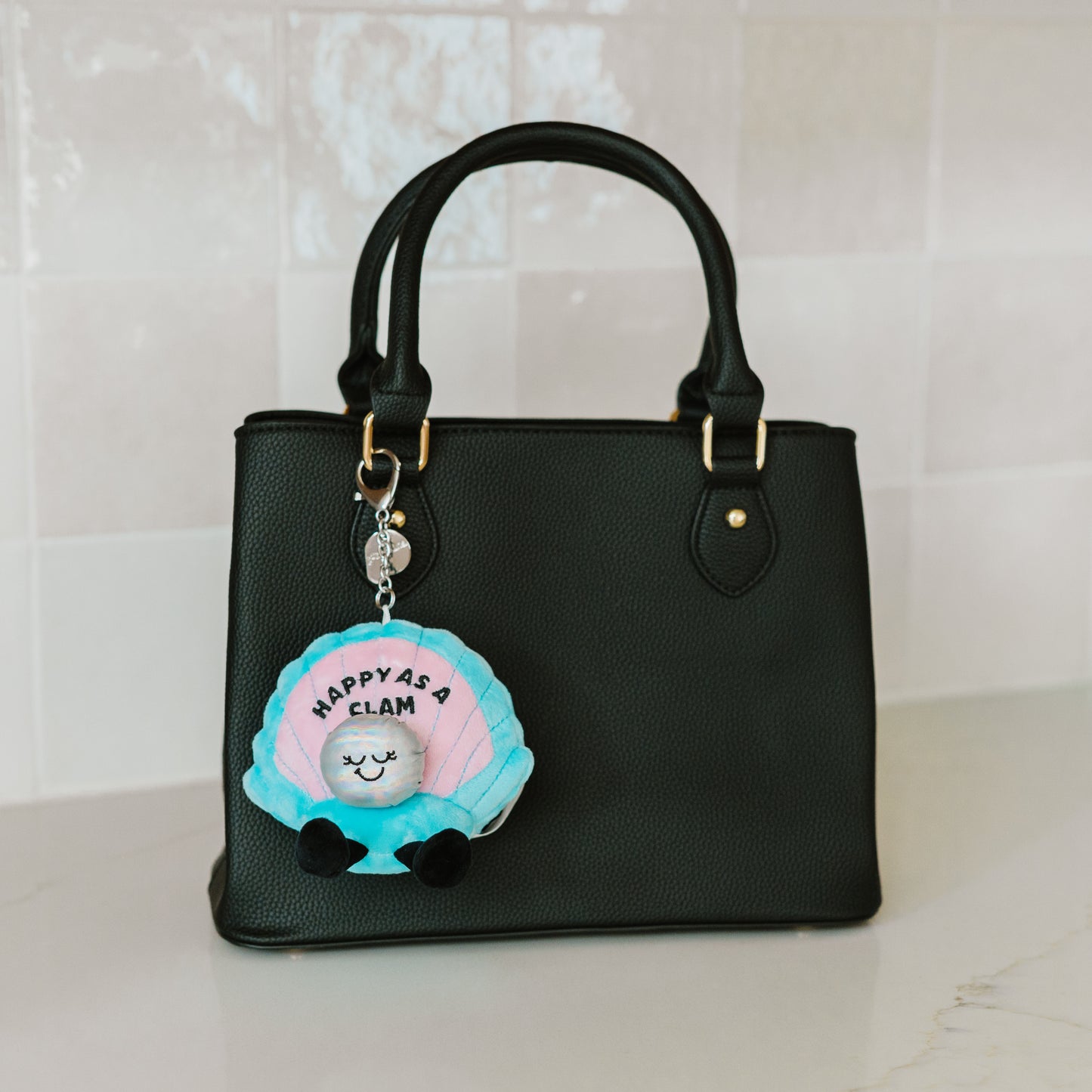 "Happy as a Clam" Clam Plush Bag Charm