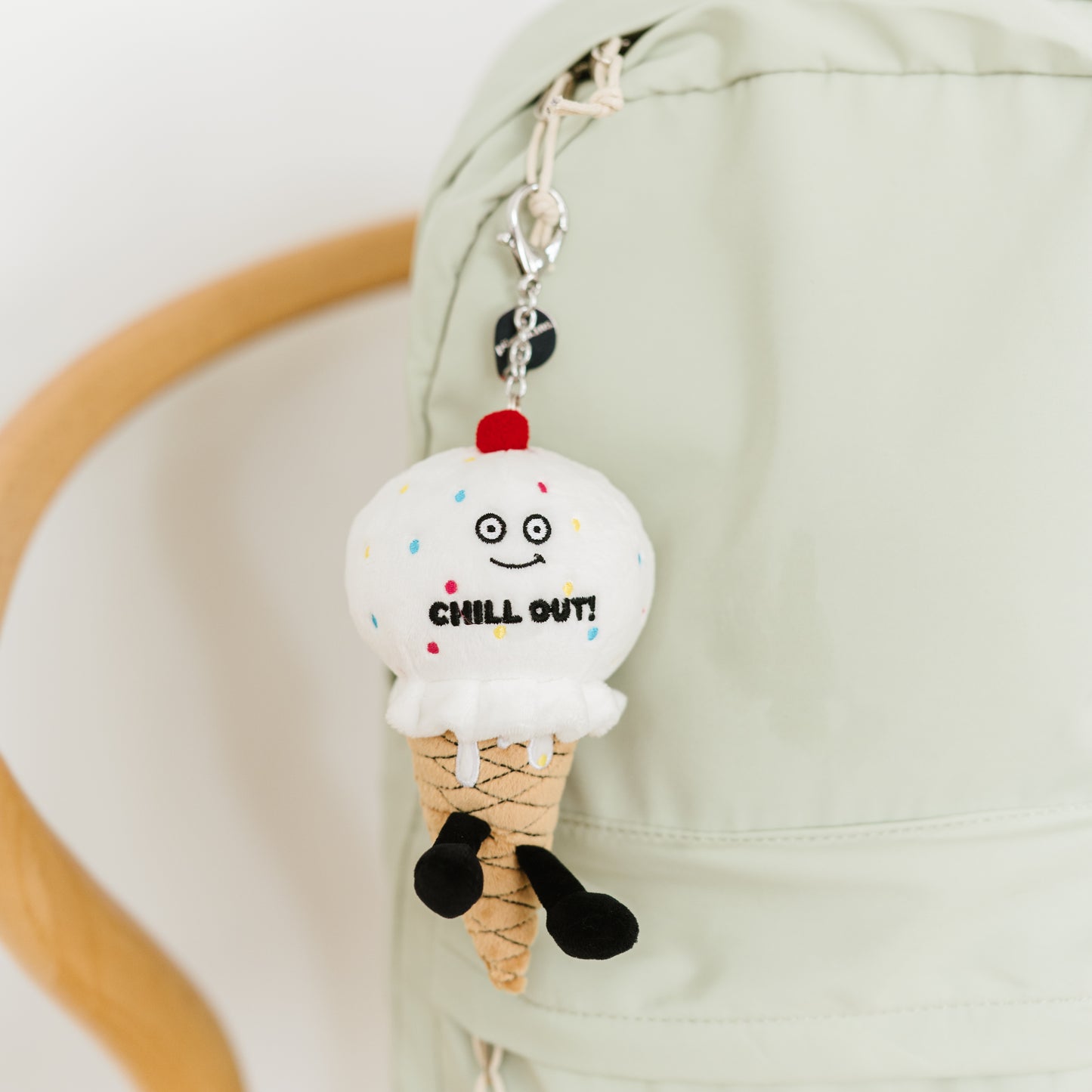 "Chill Out" Ice Cream Cone Plush Bag Charm