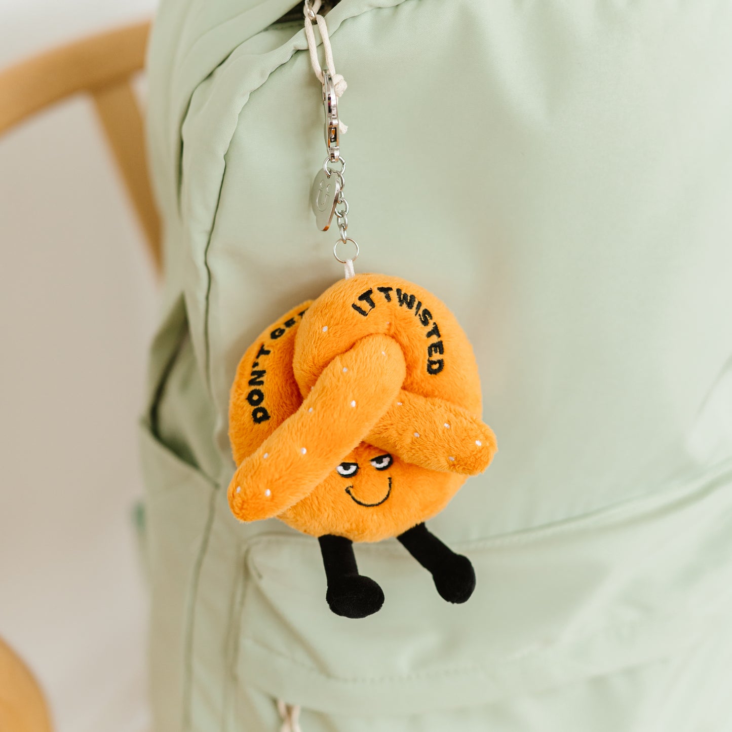 "Don't Get It Twisted" Pretzel Plush bag Charm