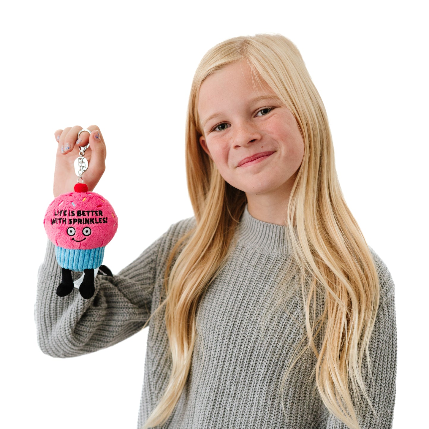 "Life is Better With Sprinkles" Cupcake Plush Bag Charm