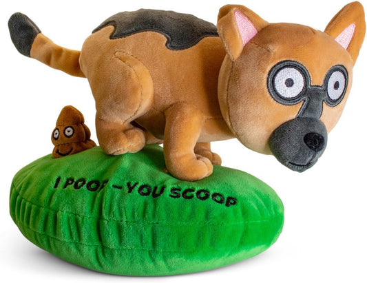 "I Poop, You Scoop" Pooping Dog Plushie