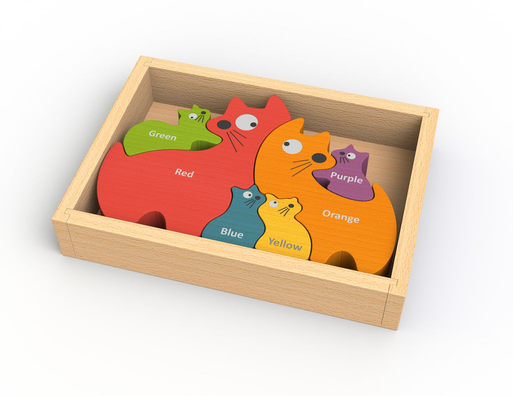 Cat Family Bilingual Puzzle - Super Toy