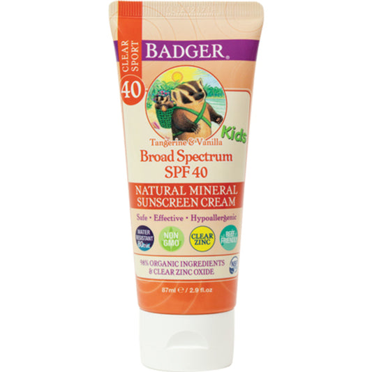 SPF 40 Kids Sport Clean Zinc Sunscreen - Tangerine & Vanilla Scented